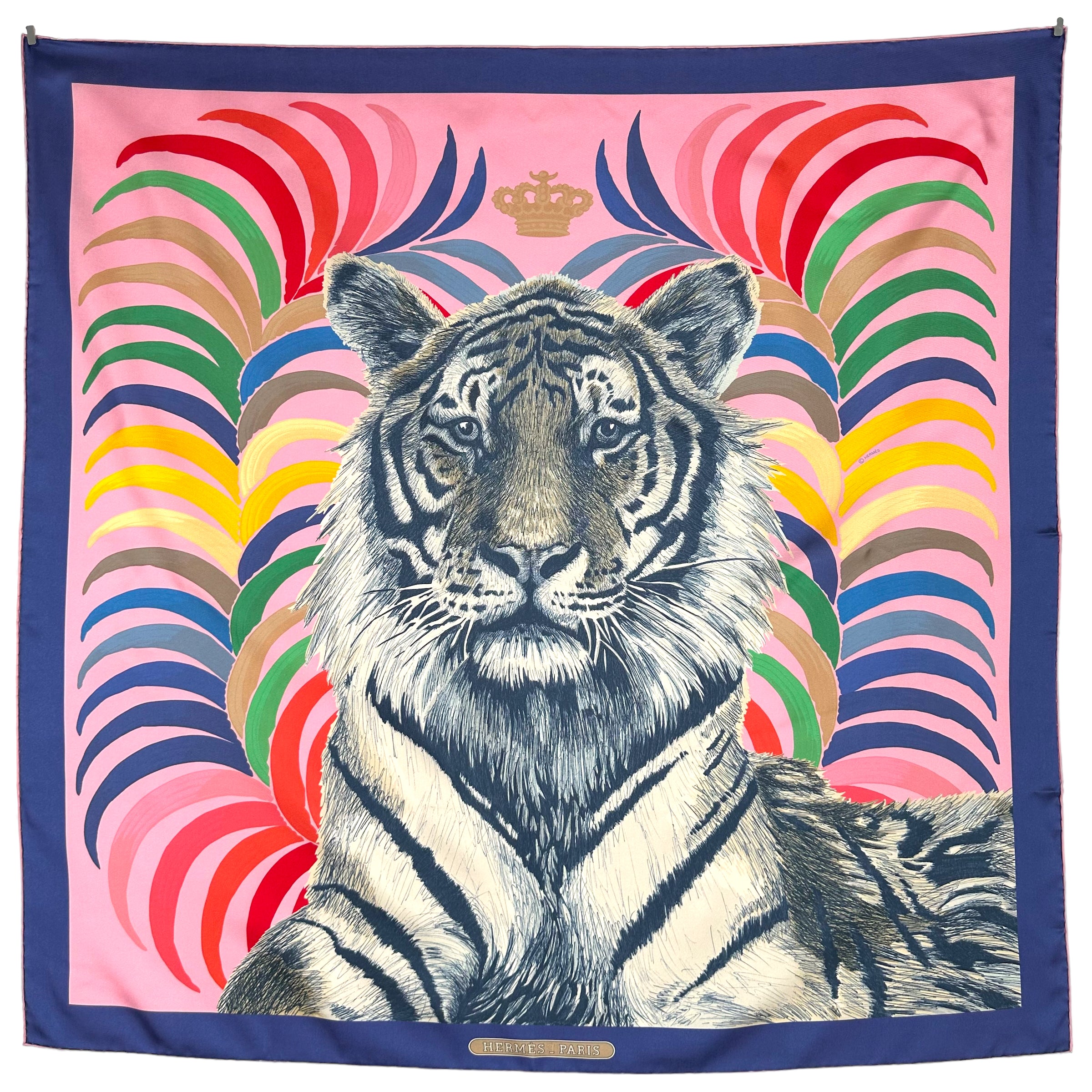 Royal Tiger - HERMES SCARF 90 cm - DOUBLE-SIDED