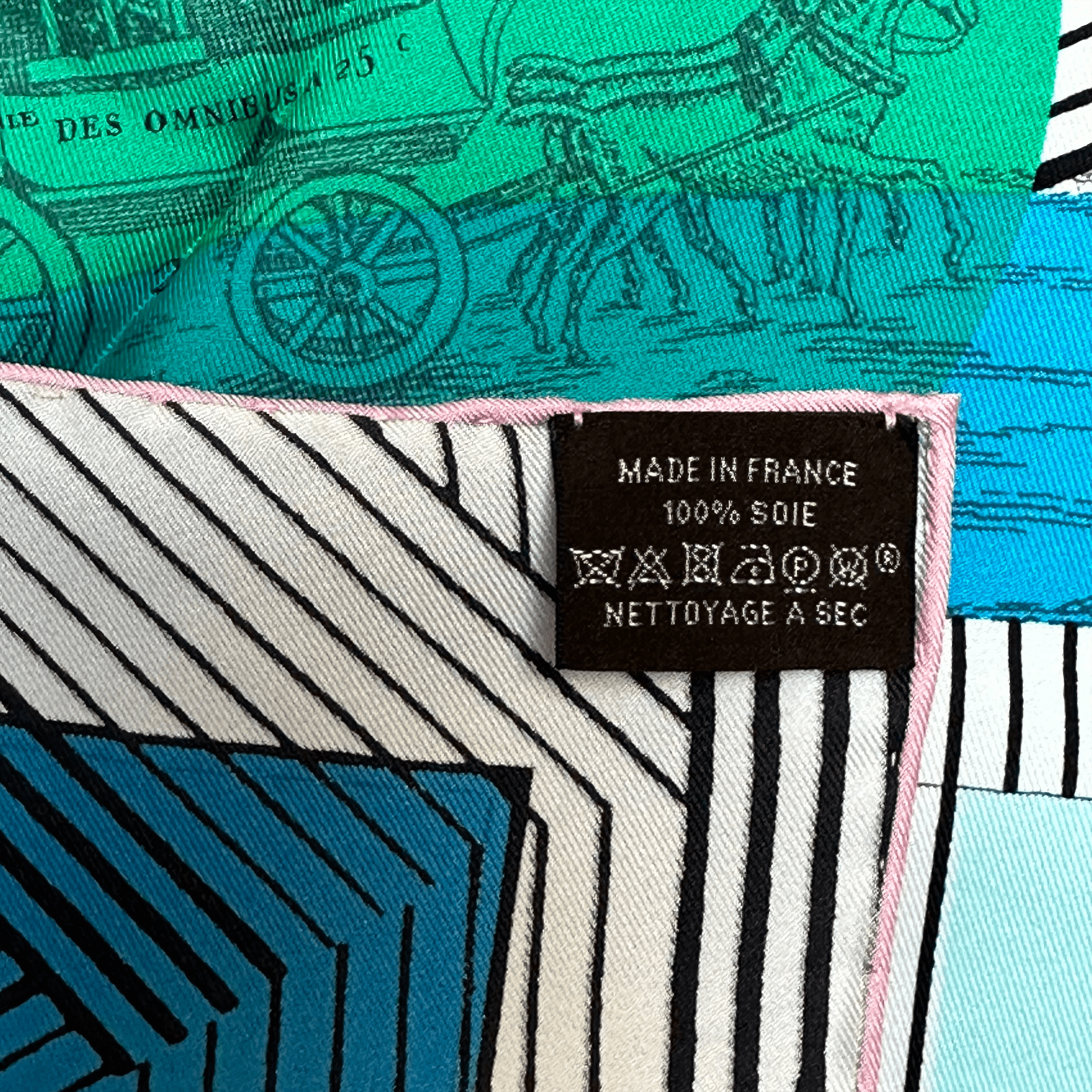 Jeu des omnibus et dames blanches REMIX - FOULARD HERMES 90CM