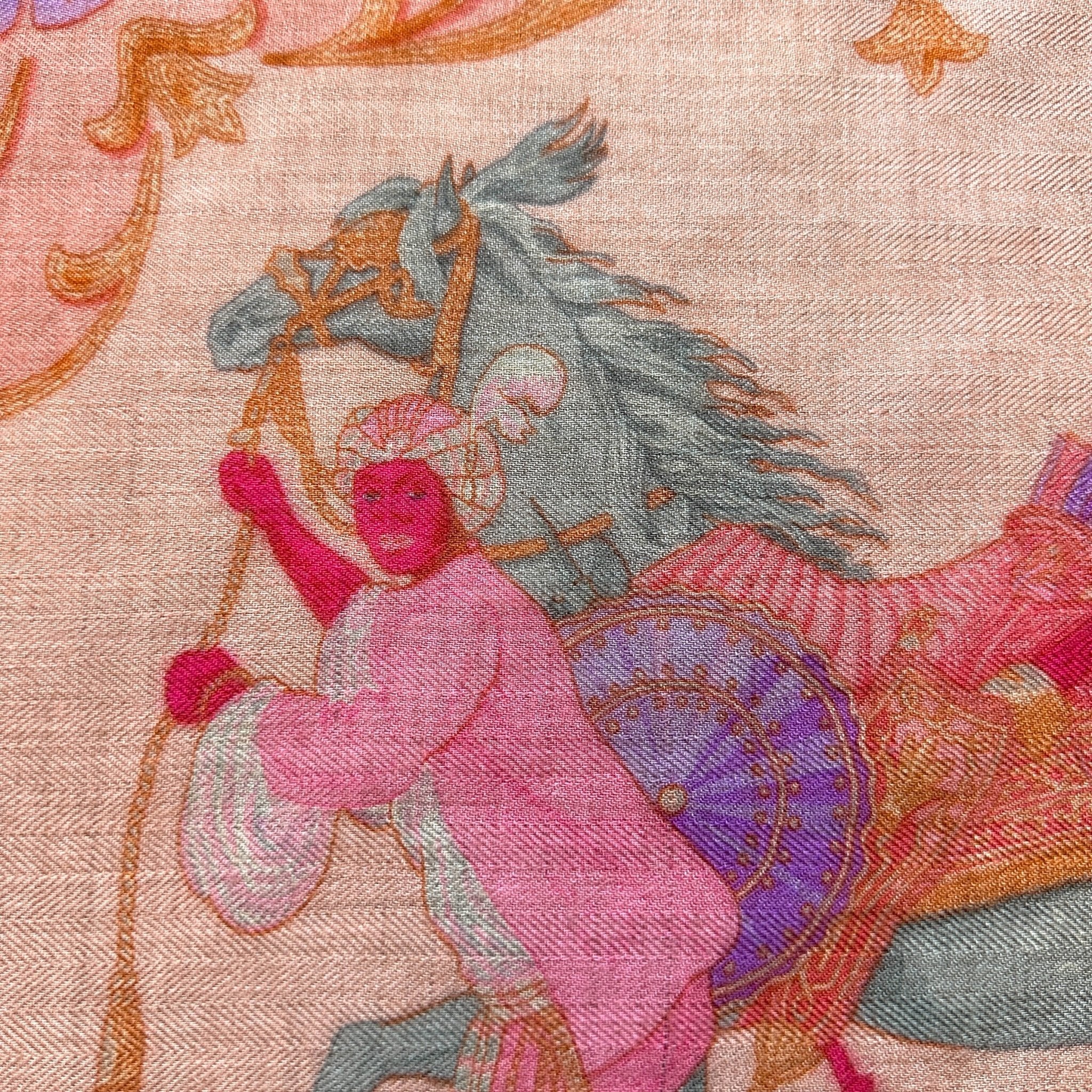 zoom sur le dessin avec un jeune homme turc menant un cheval