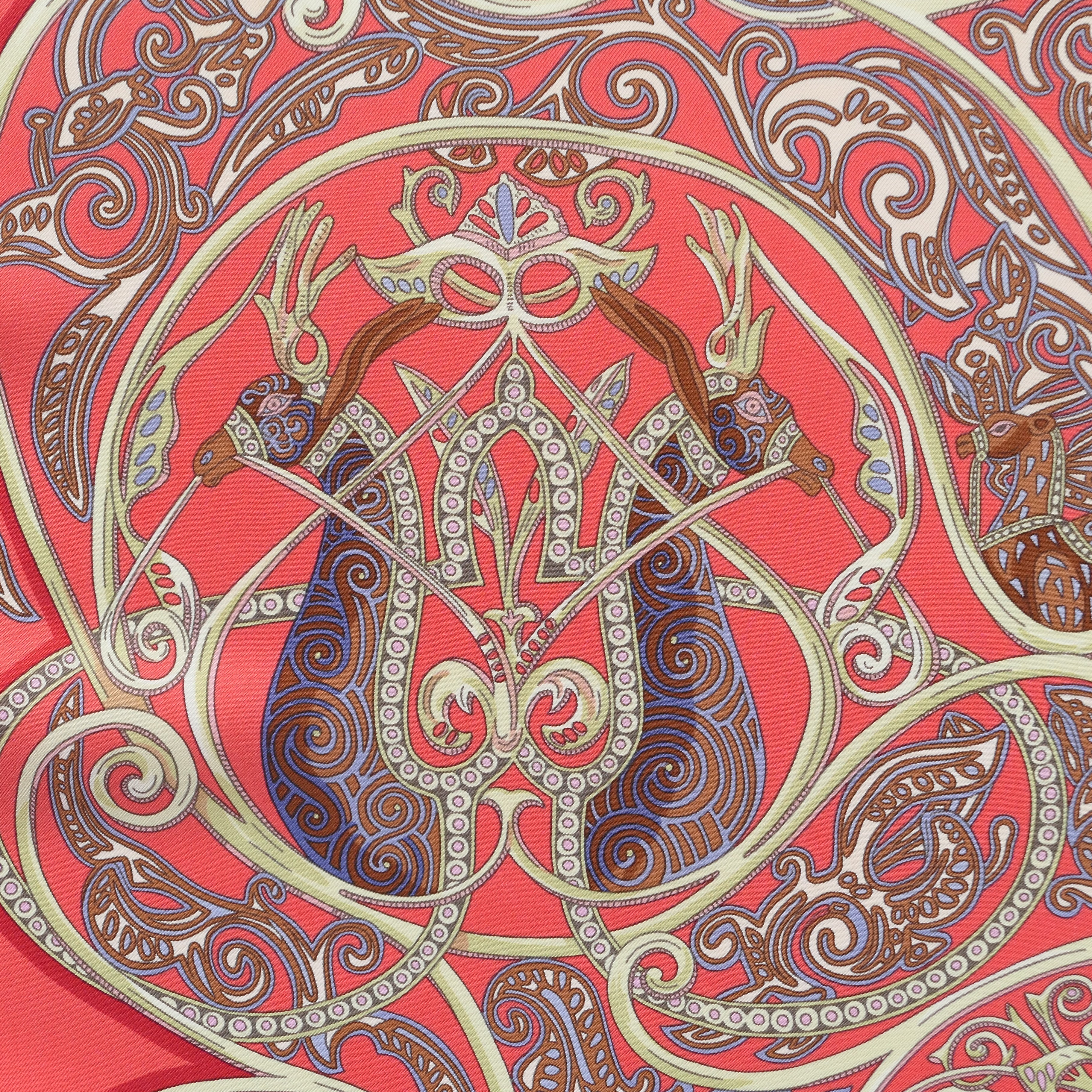 Foulard Hermès 90 cm – La Charmante aux Animaux – Annie Faivre (2010)