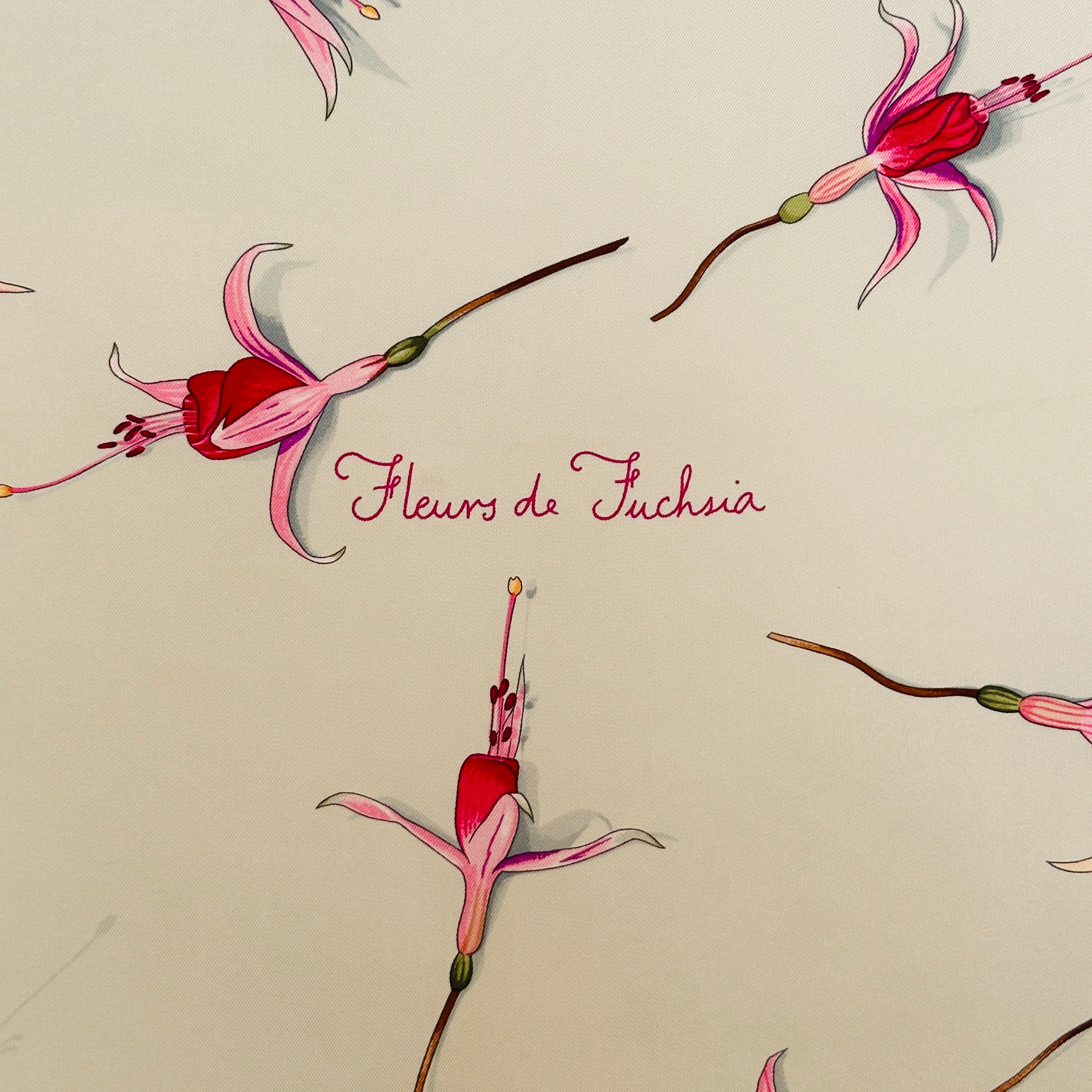 Fleurs de fuchsia - FOULARD HERMES 90 CM