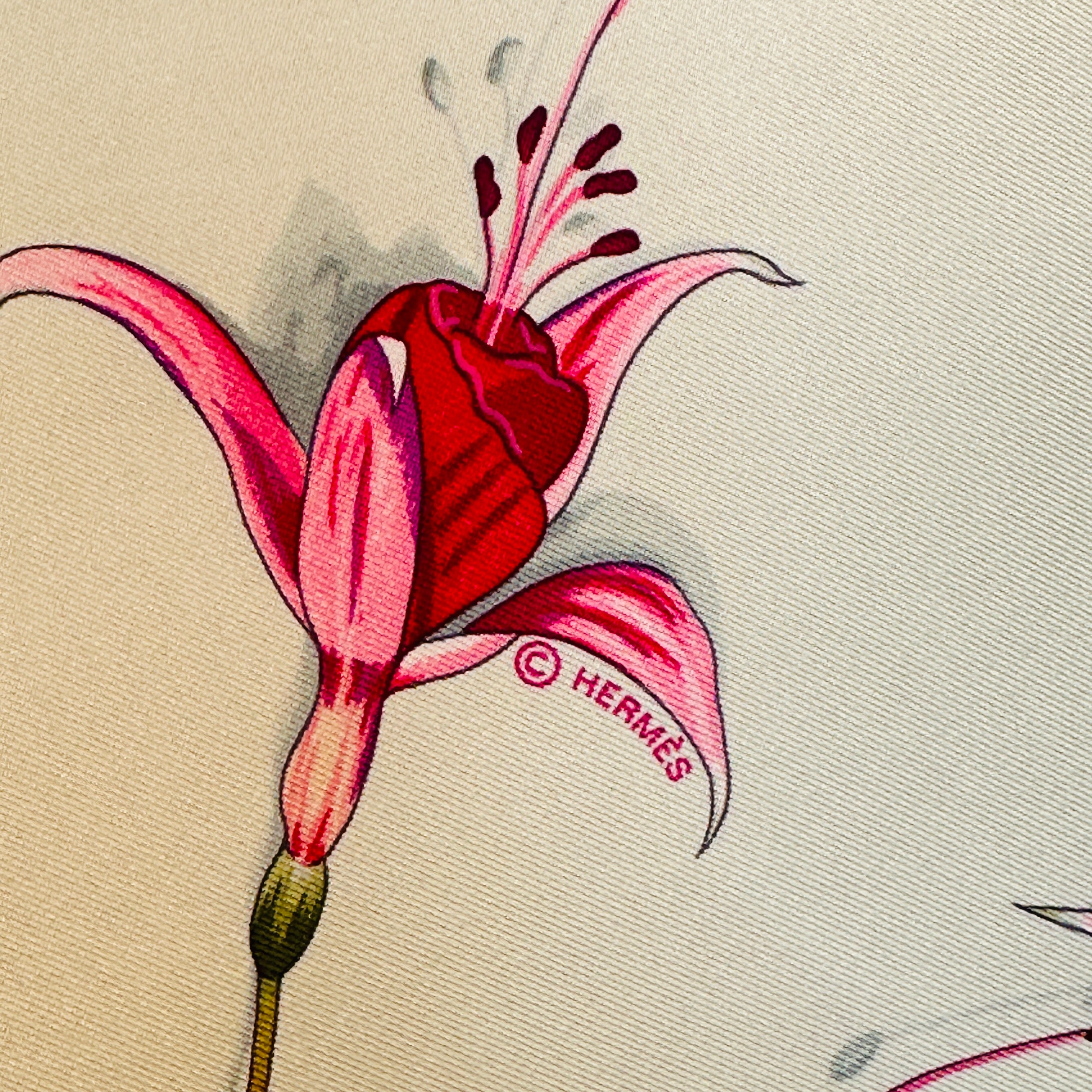 Fuchsia flowers - HERMES SCARF 90 CM