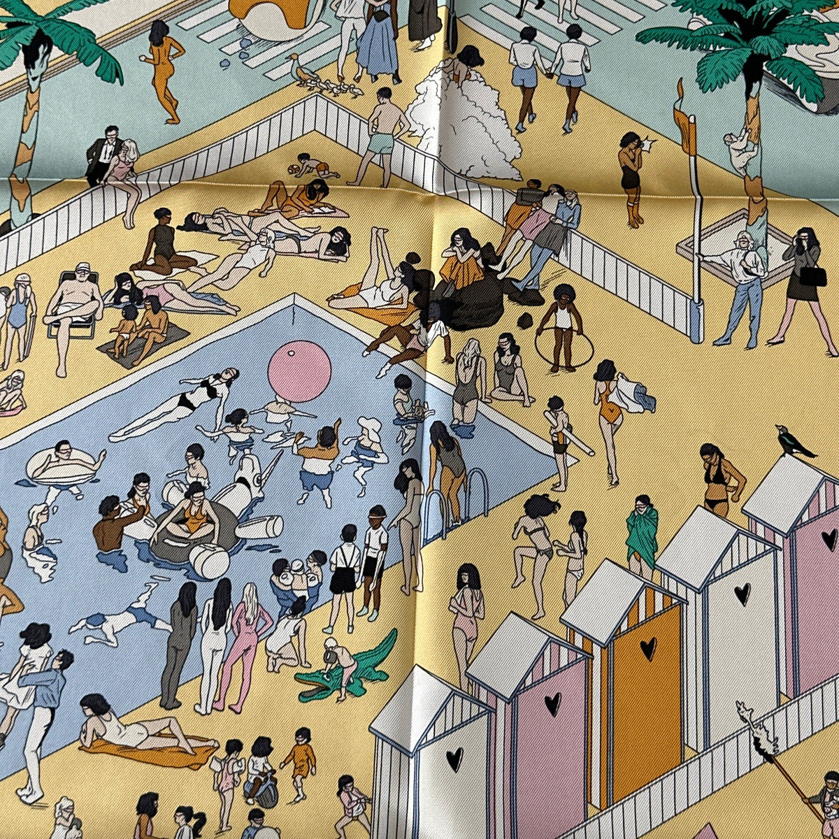 Carré Hermès 90 cm – On the Beach – Ugo Bienvenu (2023)