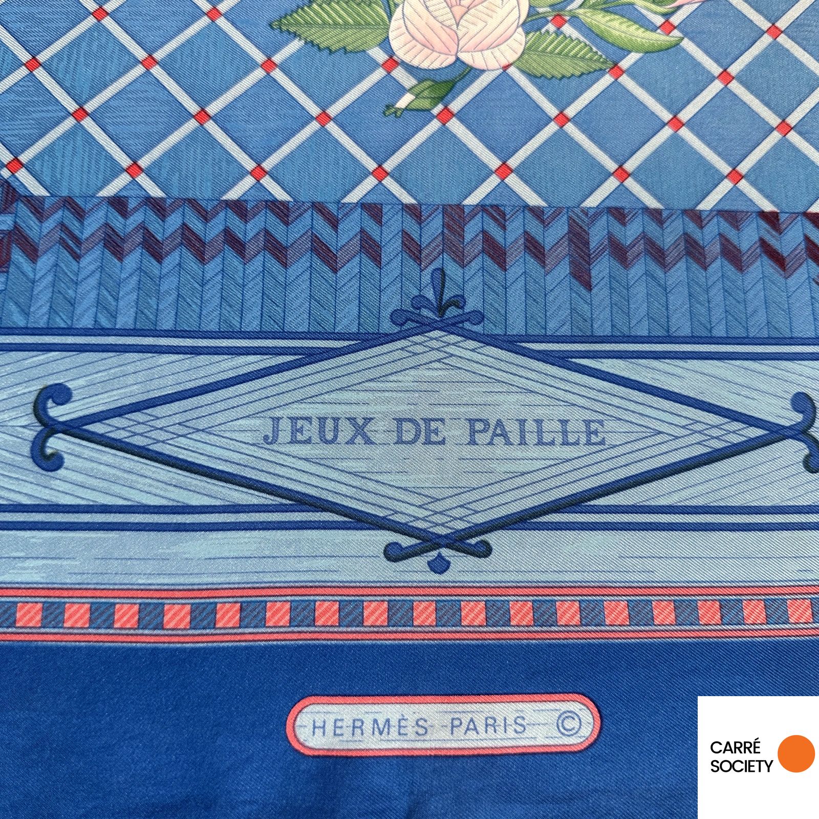 Straw Games – Hermès 90cm silk scarf – 1984
