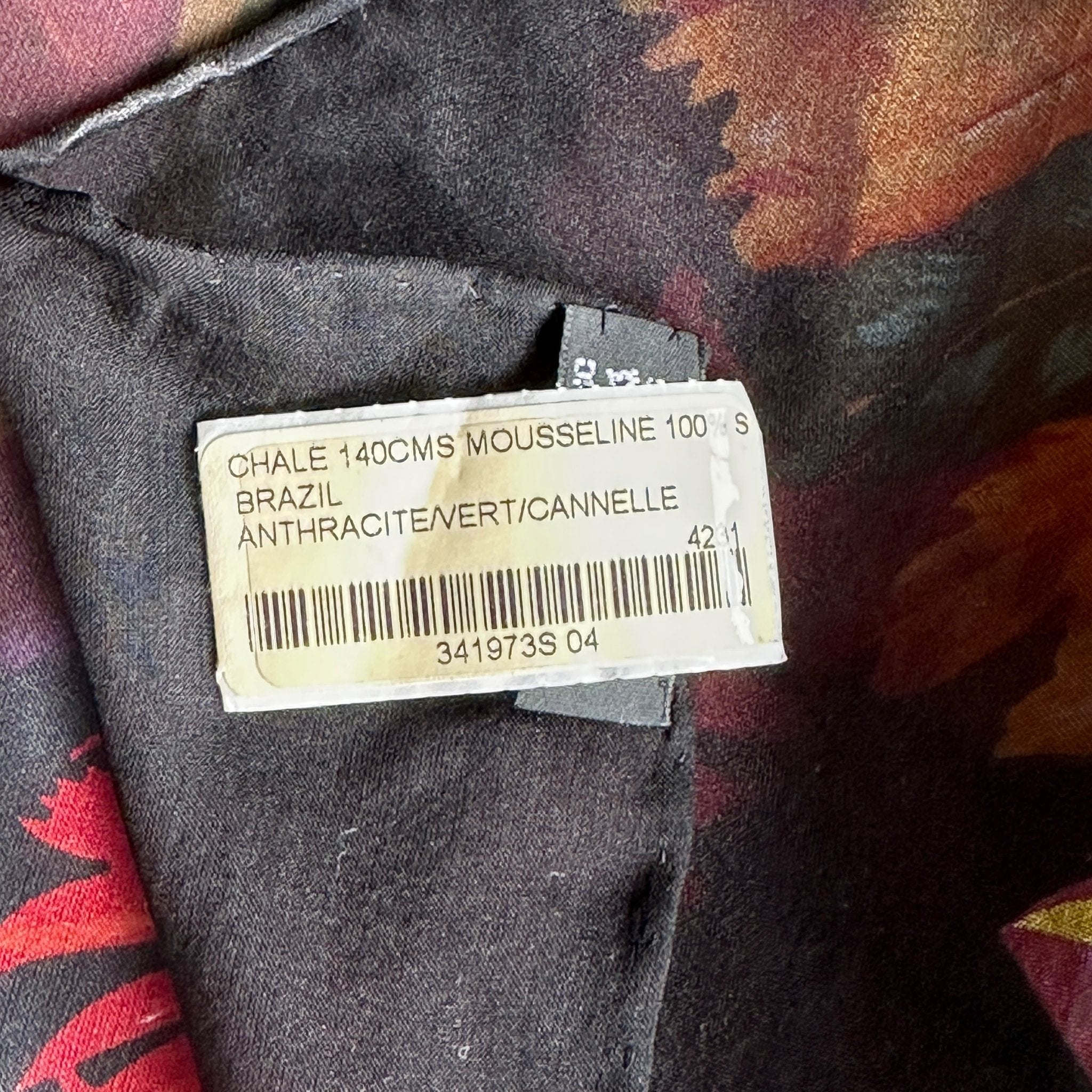 étiquette chale Hermès Brazil 140 cm 